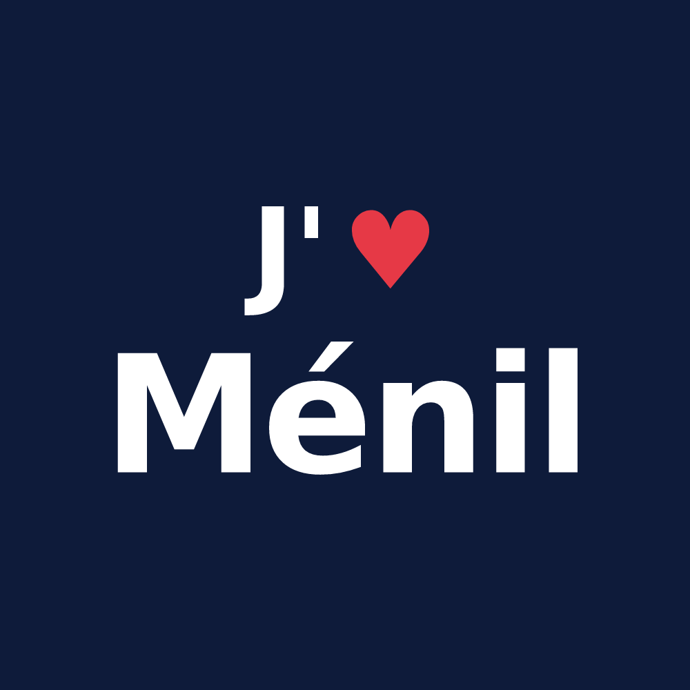 T-shirt personnalisé Ménil — design J'aime Ménil
