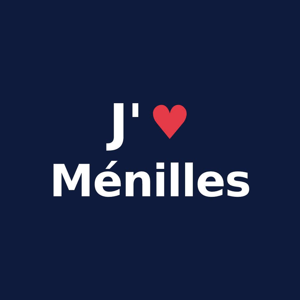 T-shirt personnalisé Ménilles — design J'aime Ménilles