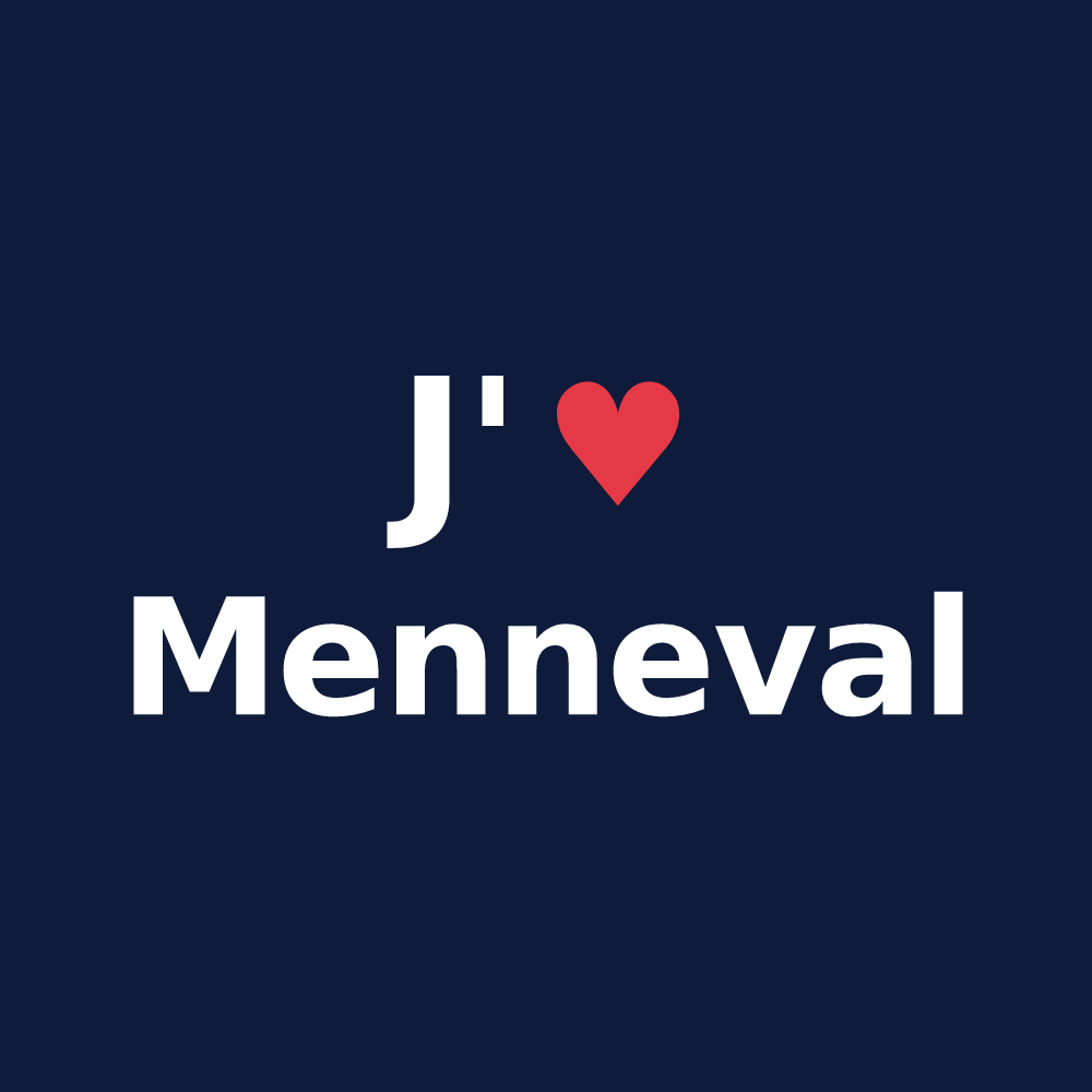 T-shirt personnalisé Menneval — design J'aime Menneval
