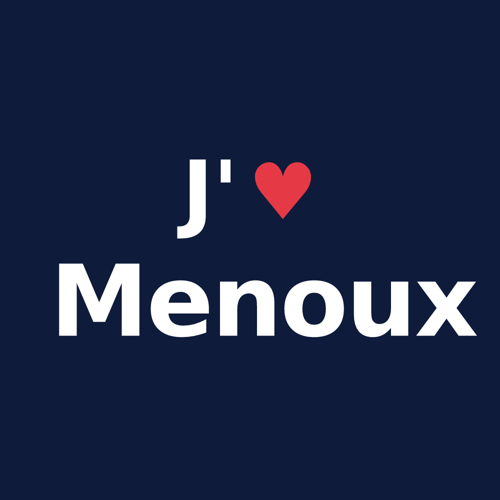 T-shirt personnalisé Menoux — design « J'aime Menoux » imprimé sur le t-shirt