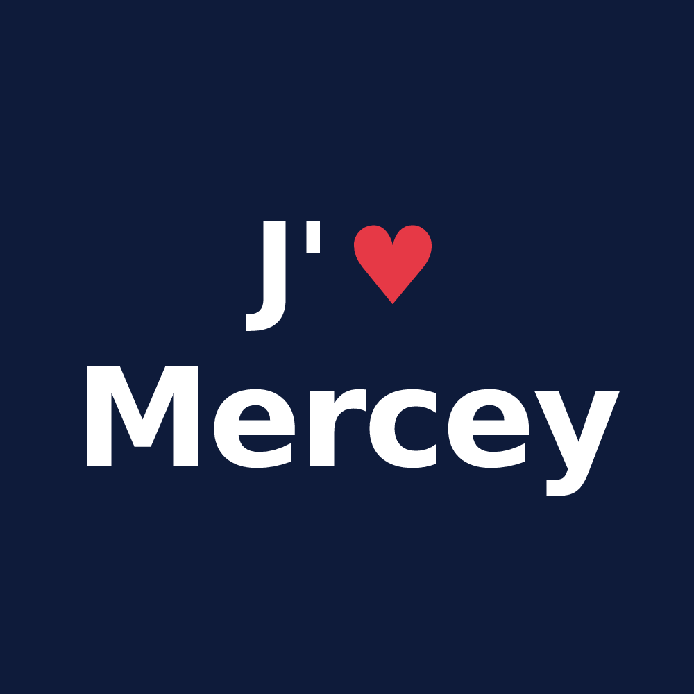 T-shirt personnalisé Mercey — design J'aime Mercey