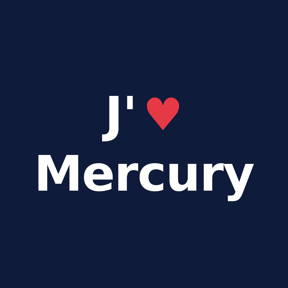 T-shirt personnalisé Mercury — design J'aime Mercury