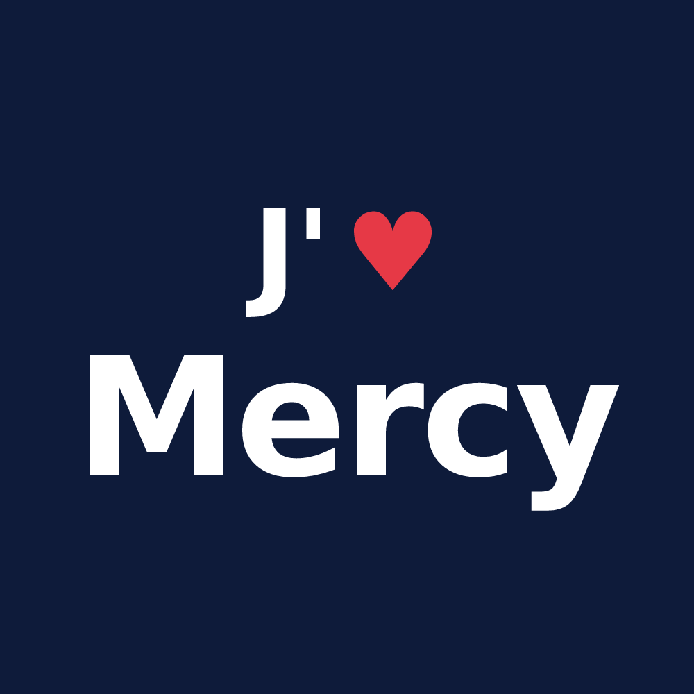 T-shirt personnalisé Mercy — design J'aime Mercy