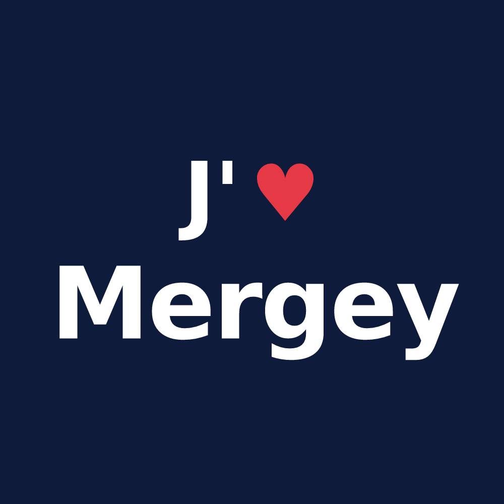 T-shirt personnalisé Mergey — design J'aime Mergey