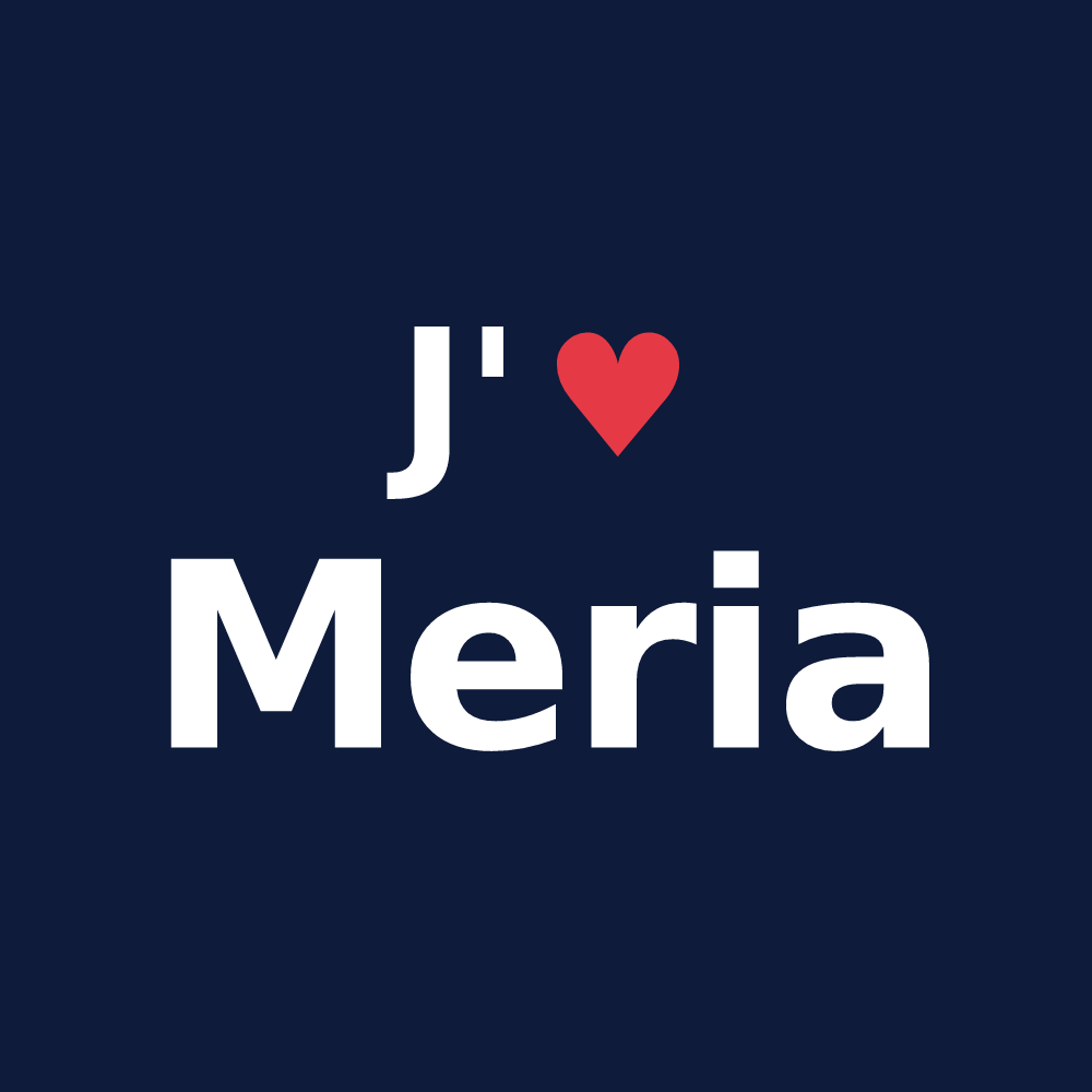 T-shirt personnalisé Meria — design J'aime Meria
