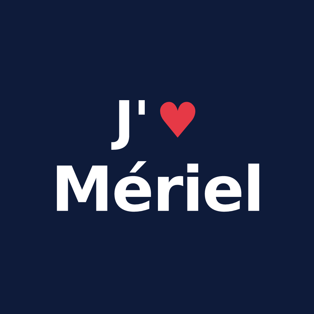T-shirt personnalisé Mériel — design J'aime Mériel