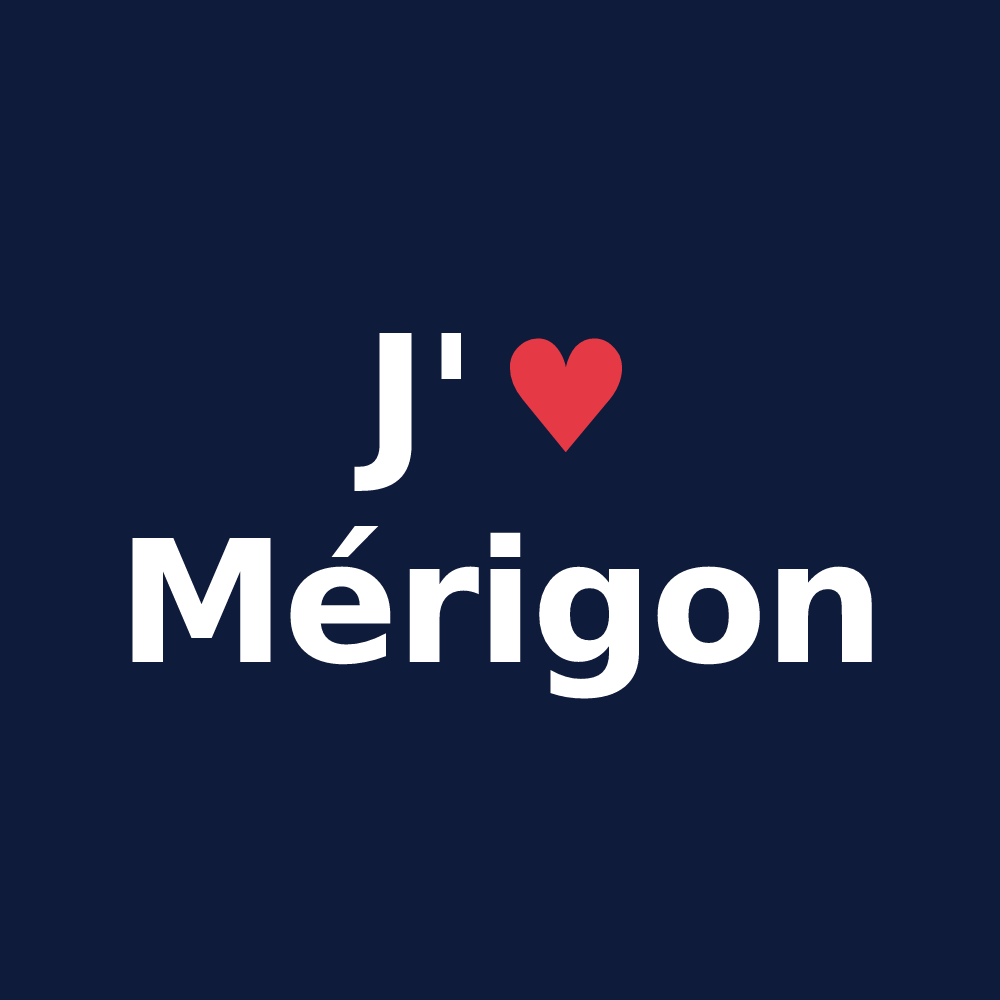 T-shirt personnalisé Mérigon — design J'aime Mérigon