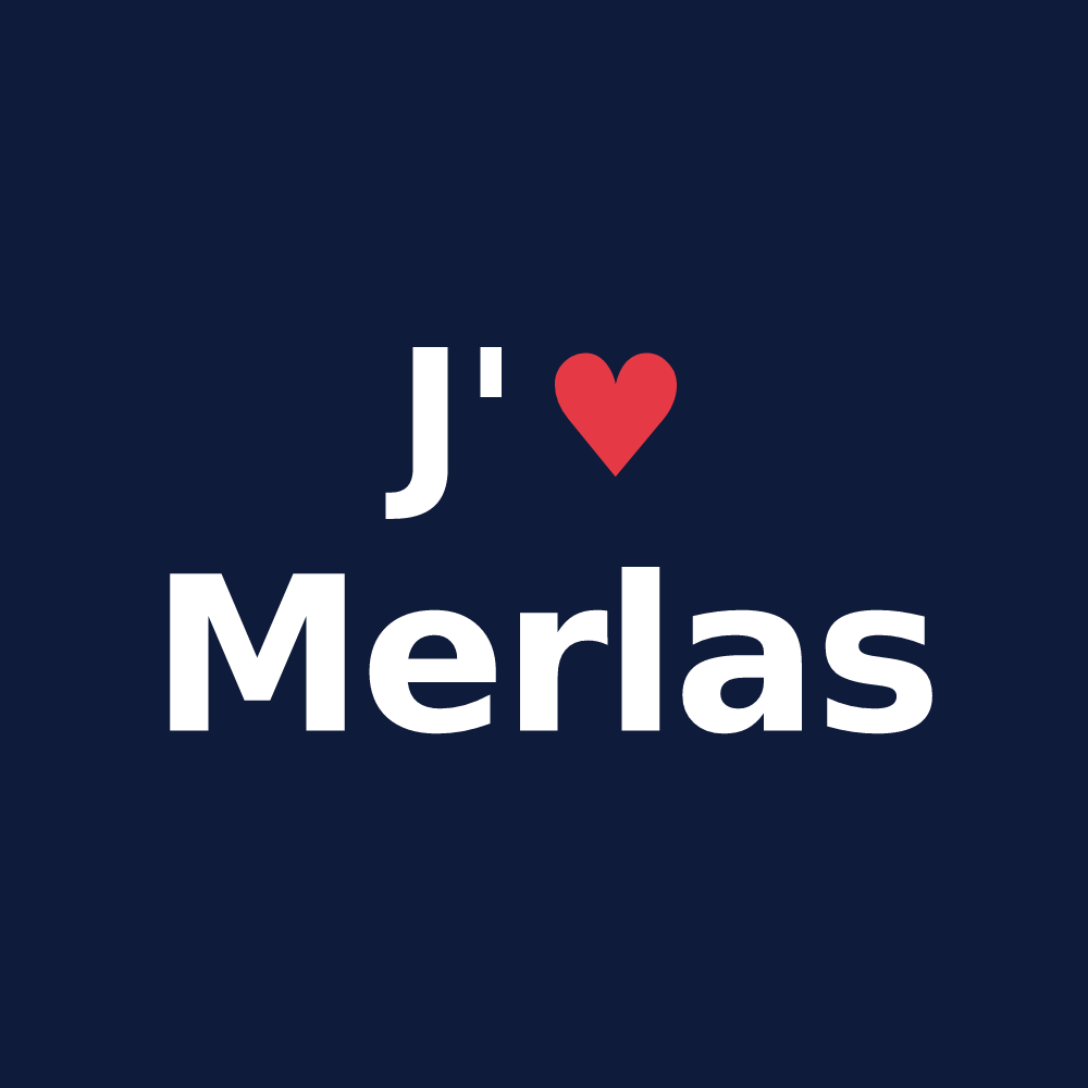 T-shirt personnalisé Merlas — design J'aime Merlas