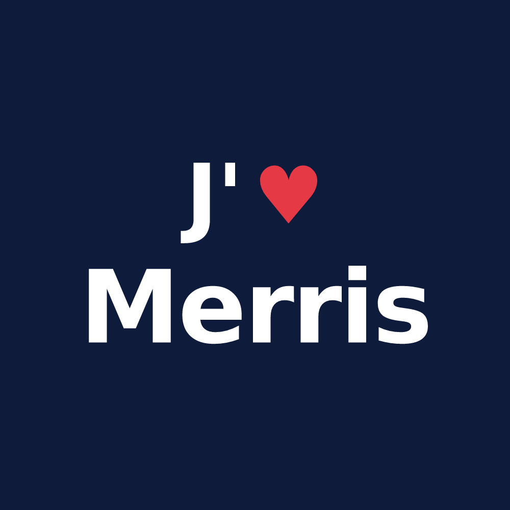 T-shirt personnalisé Merris — design J'aime Merris