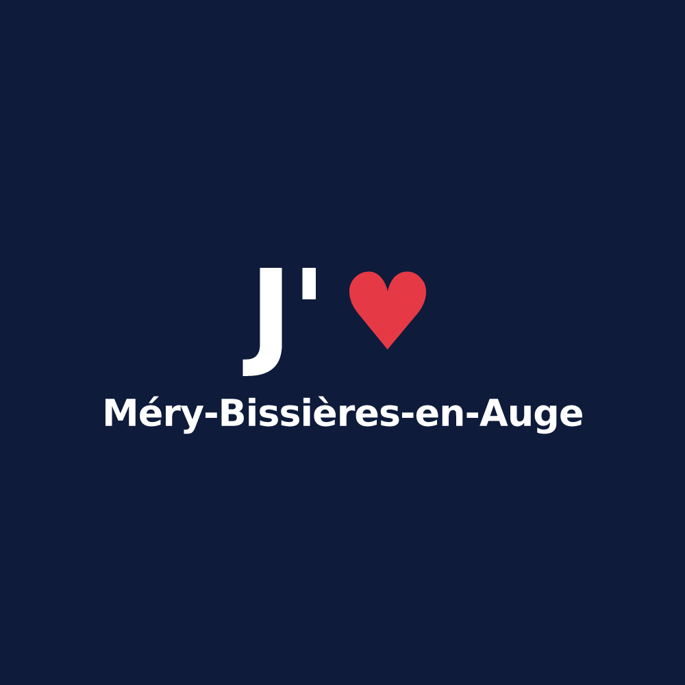 T-shirt personnalisé Méry-Bissières-en-Auge — design J'aime Méry-Bissières-en-Auge