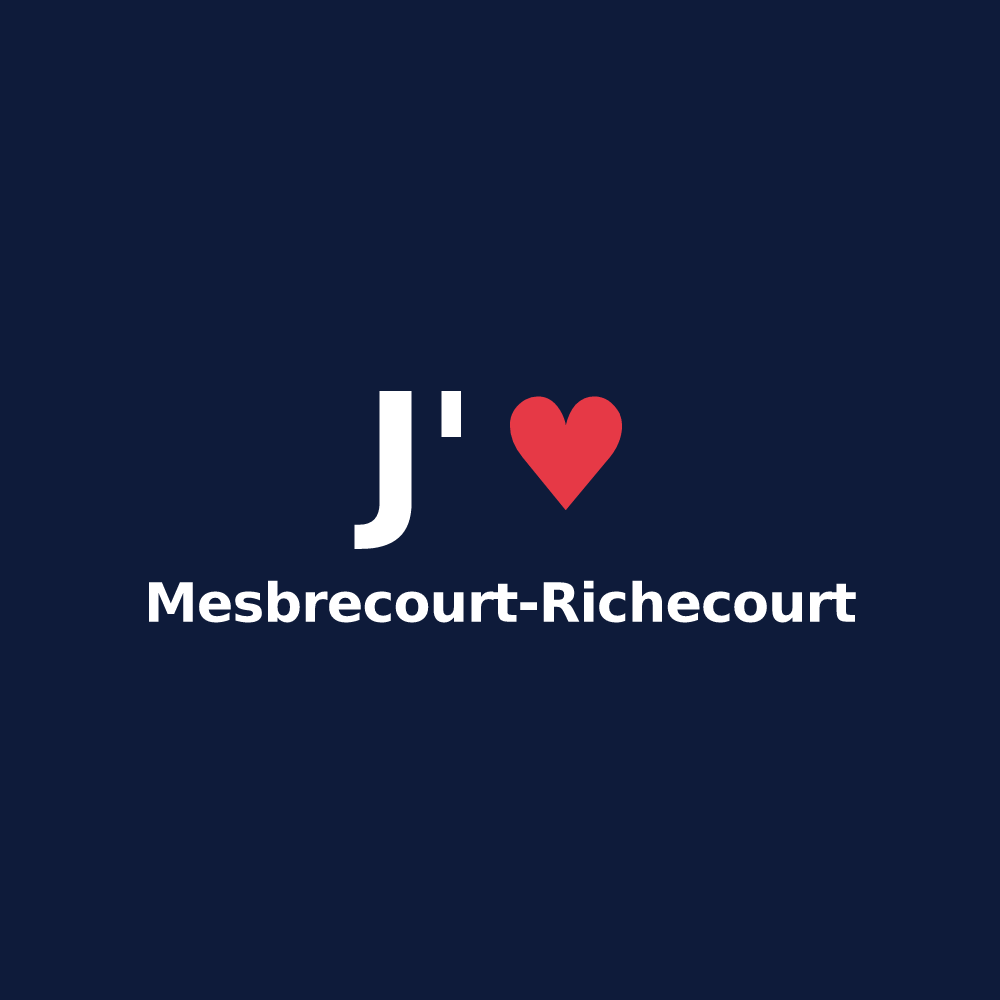 T-shirt personnalisé Mesbrecourt-Richecourt — design J'aime Mesbrecourt-Richecourt