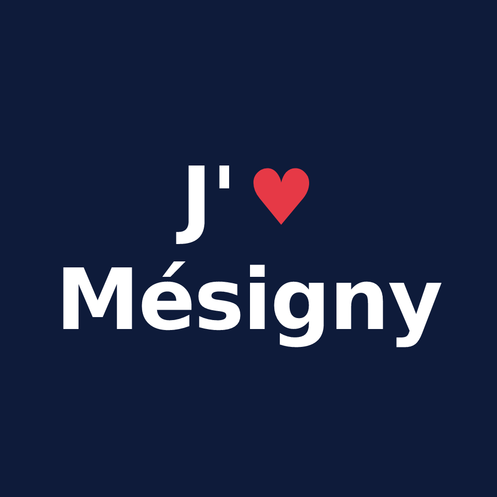 T-shirt personnalisé Mésigny — design J'aime Mésigny