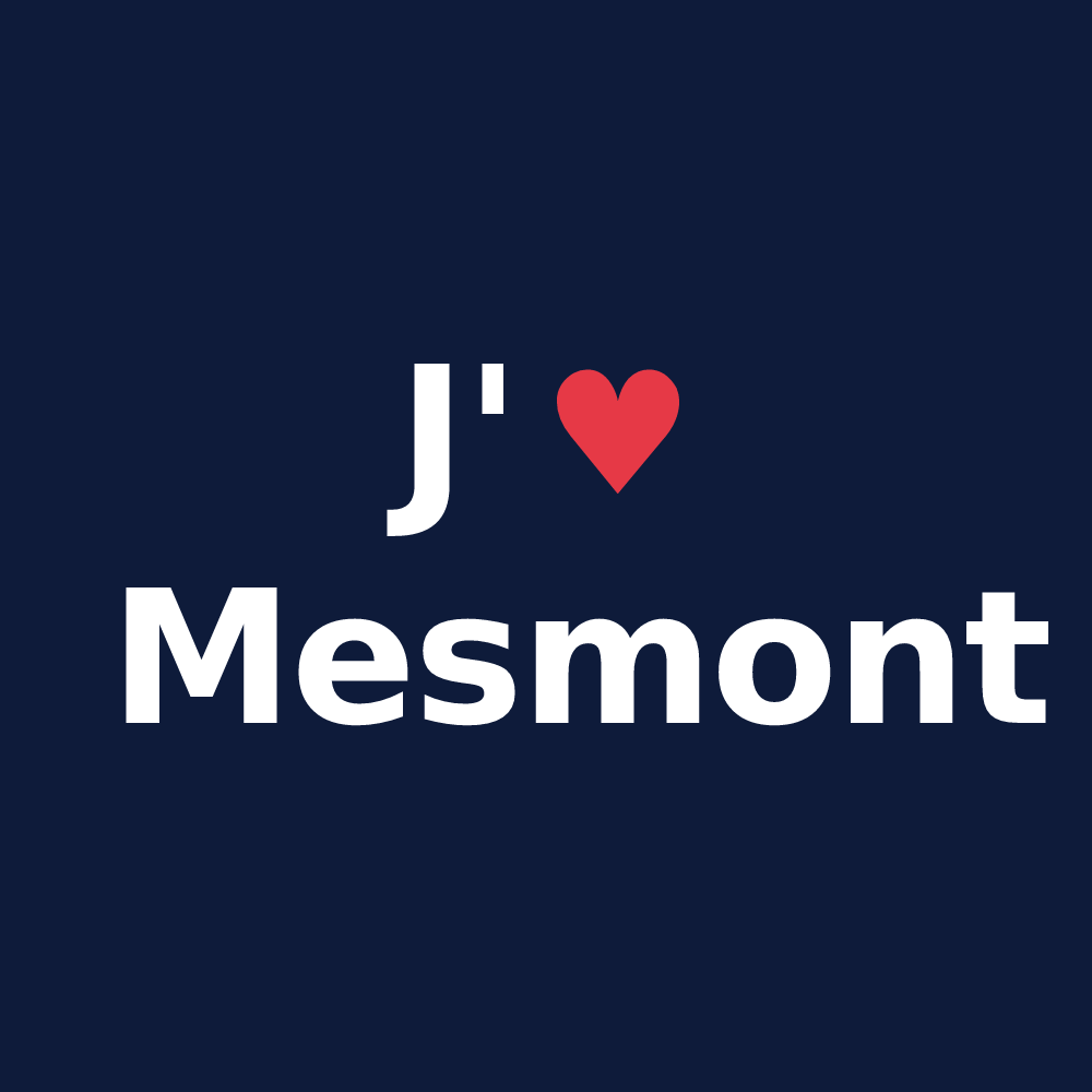 T-shirt personnalisé Mesmont — design « J'aime Mesmont » imprimé sur le t-shirt