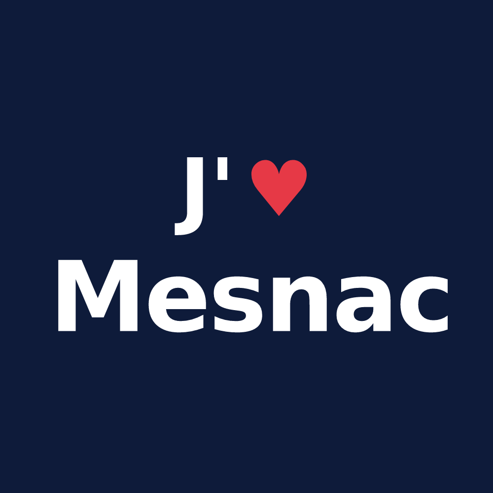 T-shirt personnalisé Mesnac — design J'aime Mesnac