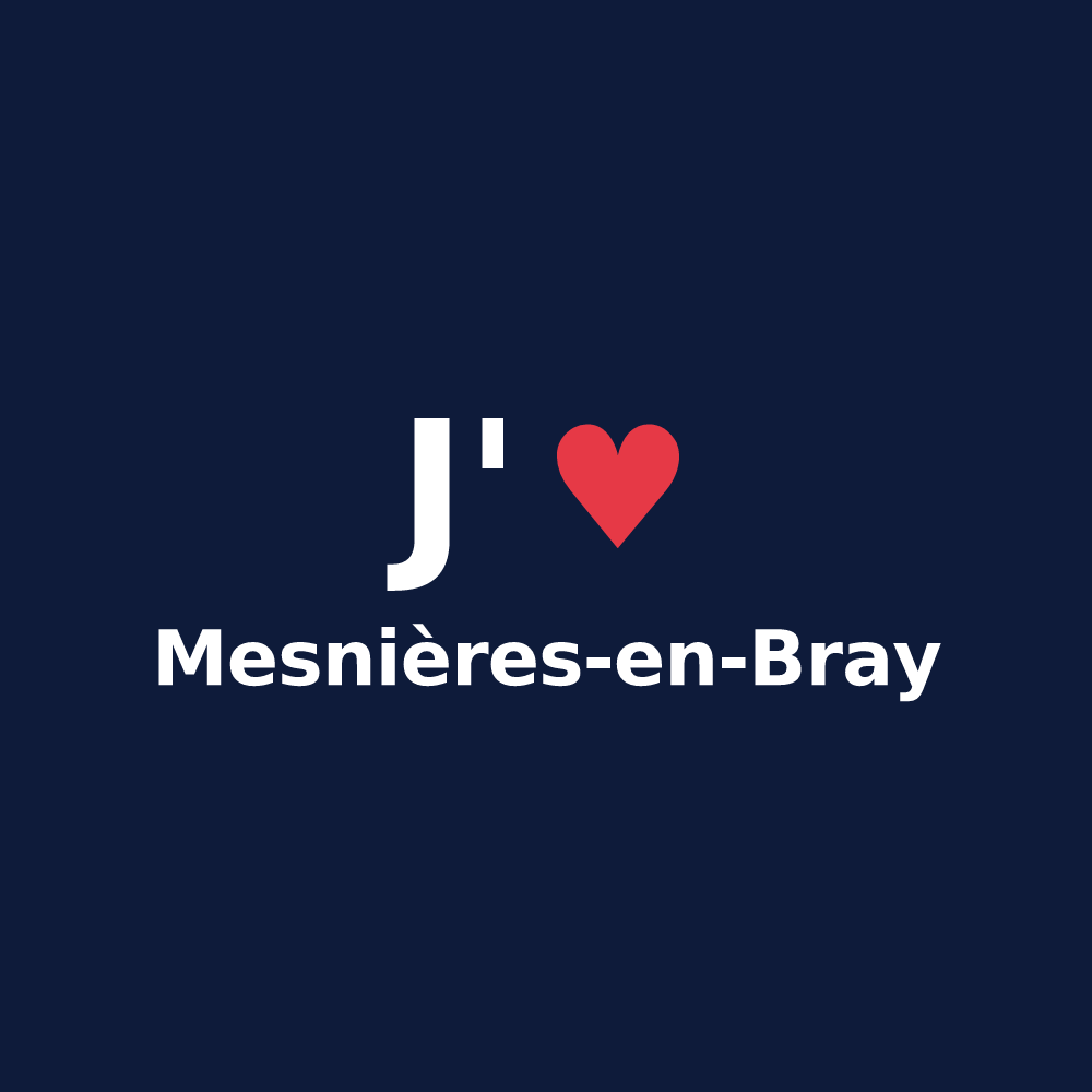 T-shirt personnalisé Mesnières-en-Bray — design J'aime Mesnières-en-Bray