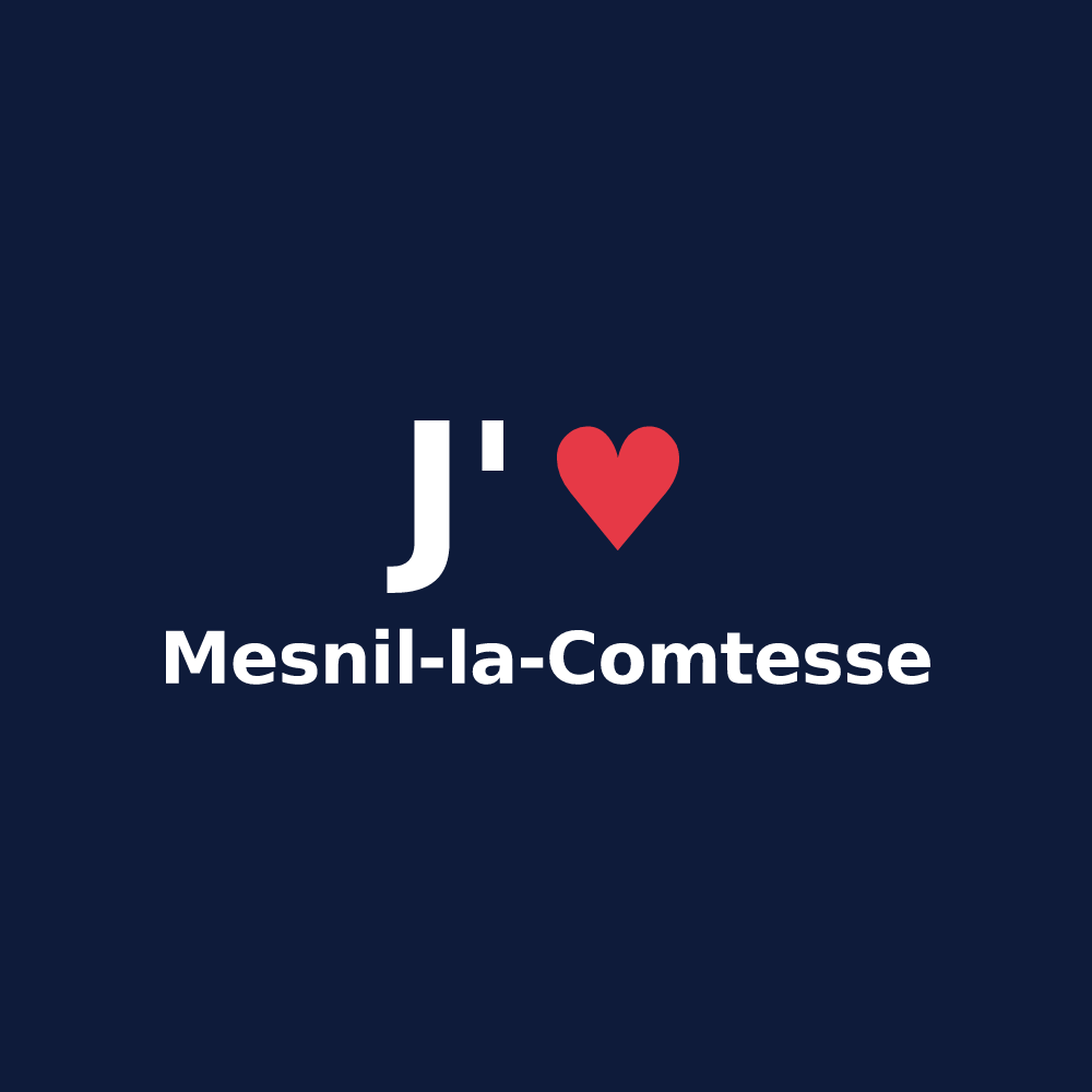 T-shirt personnalisé Mesnil-la-Comtesse — design J'aime Mesnil-la-Comtesse