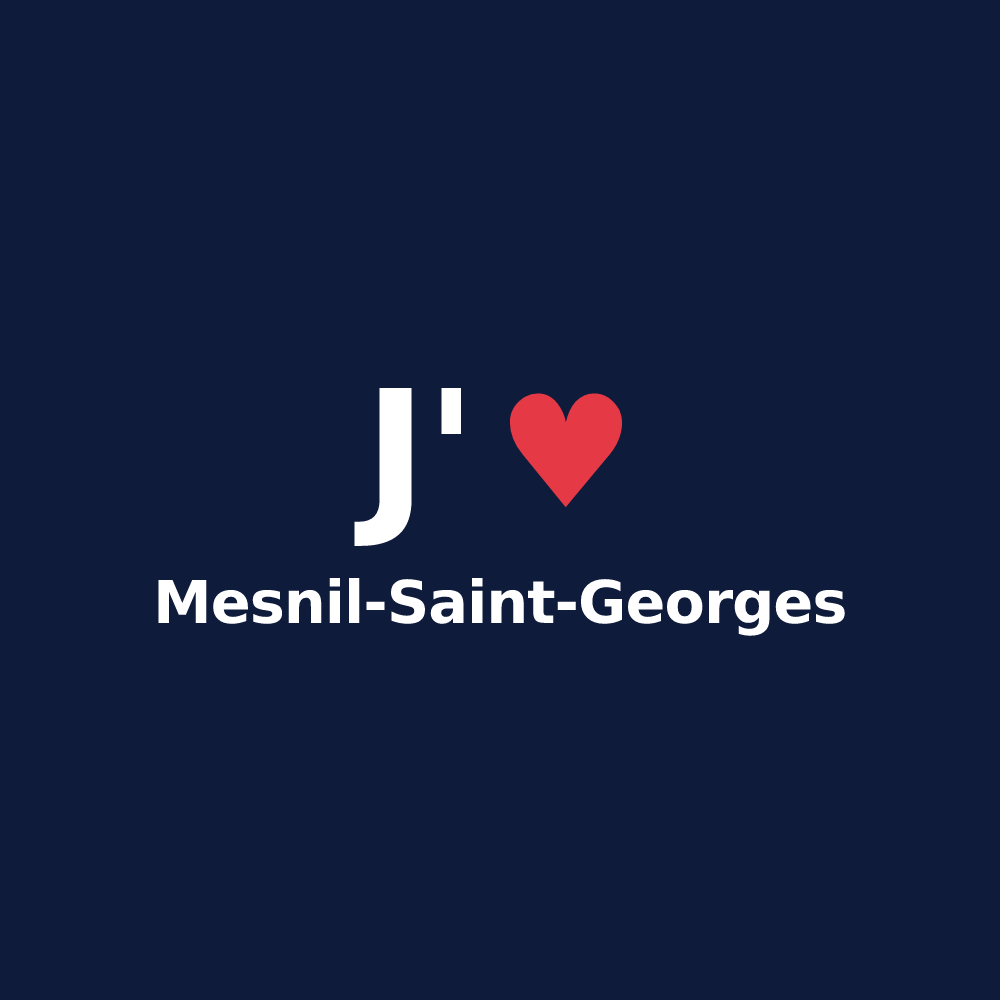 T-shirt personnalisé Mesnil-Saint-Georges — design « J'aime Mesnil-Saint-Georges » imprimé sur le t-shirt