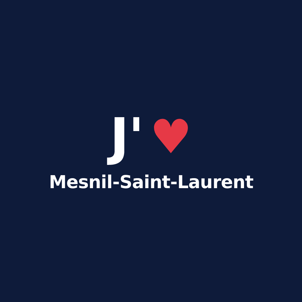 T-shirt personnalisé Mesnil-Saint-Laurent — design J'aime Mesnil-Saint-Laurent