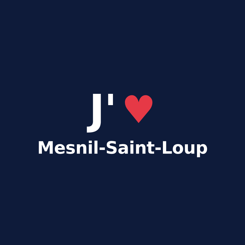 T-shirt personnalisé Mesnil-Saint-Loup — design J'aime Mesnil-Saint-Loup