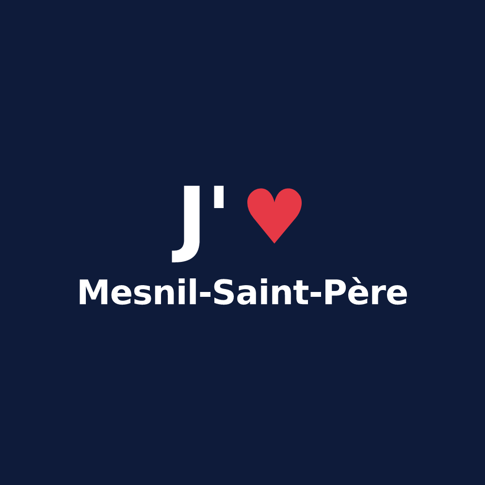 T-shirt personnalisé Mesnil-Saint-Père — design J'aime Mesnil-Saint-Père