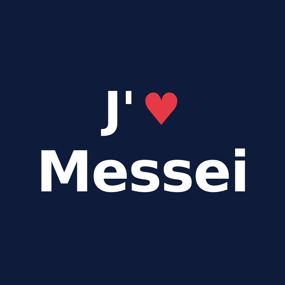 T-shirt personnalisé Messei — design J'aime Messei