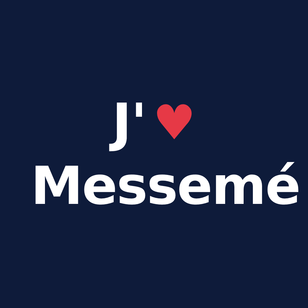 T-shirt personnalisé Messemé — design J'aime Messemé
