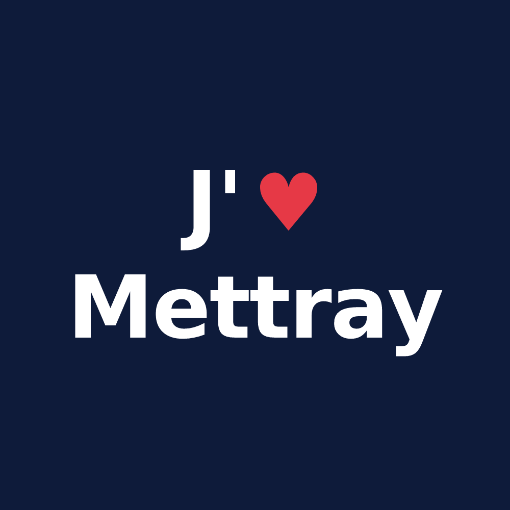T-shirt personnalisé Mettray — design J'aime Mettray