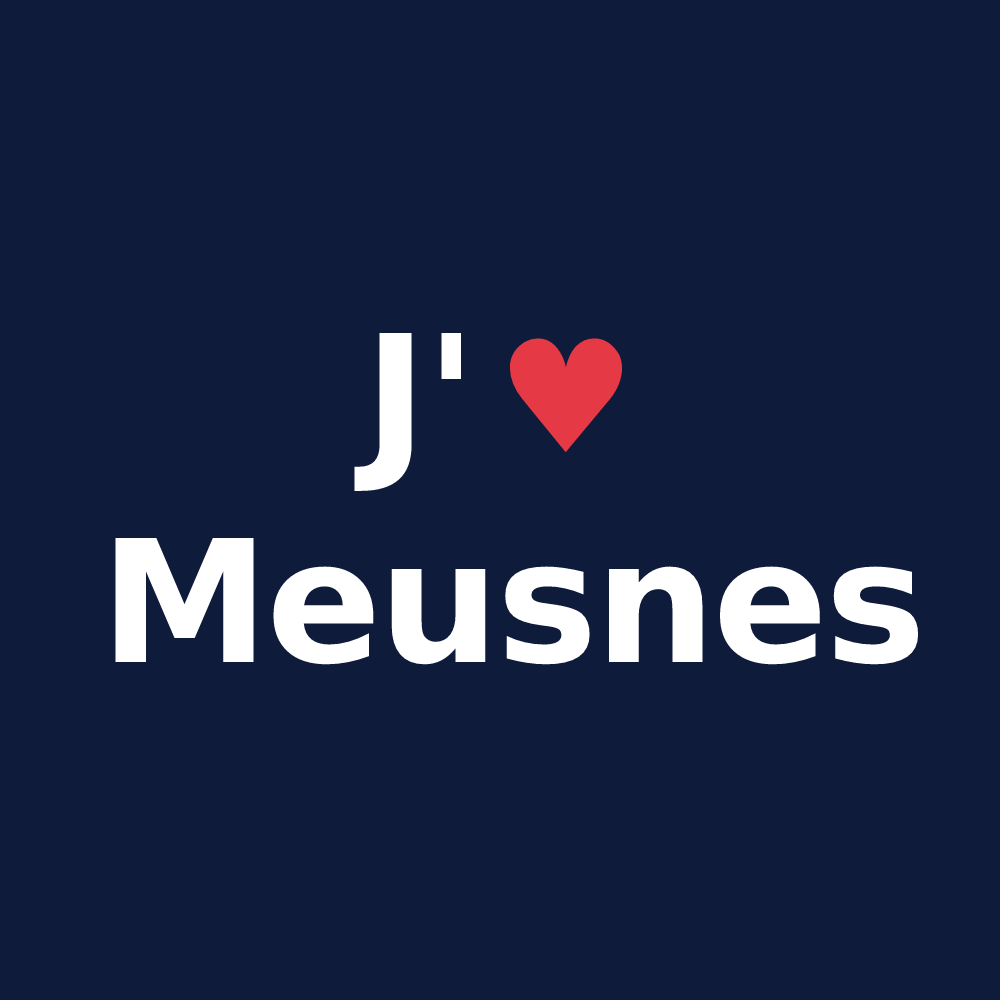 T-shirt personnalisé Meusnes — design J'aime Meusnes