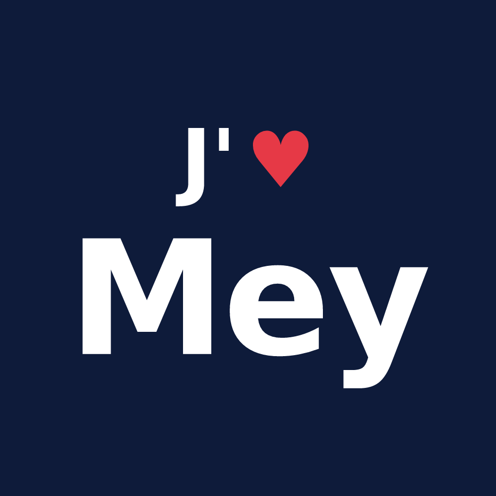 T-shirt personnalisé Mey — design « J'aime Mey » imprimé sur le t-shirt