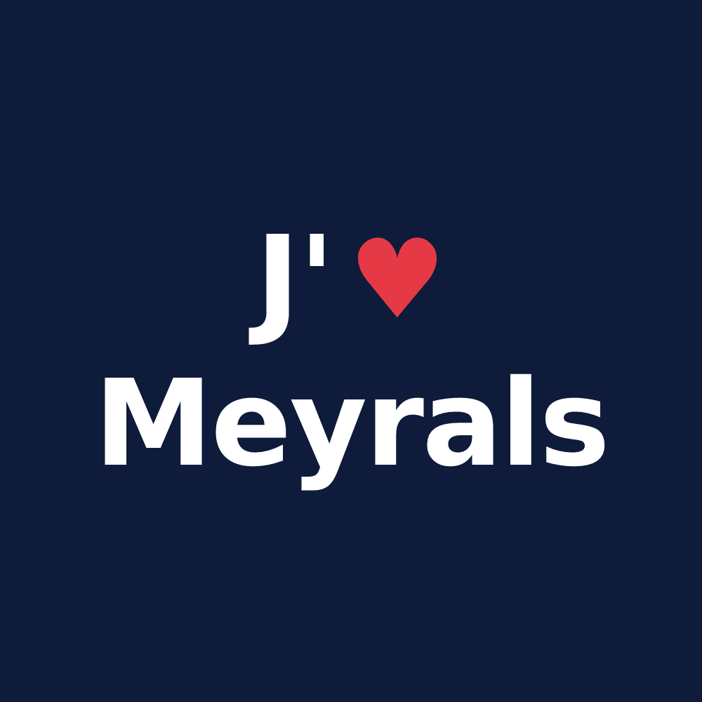 T-shirt personnalisé Meyrals — design J'aime Meyrals