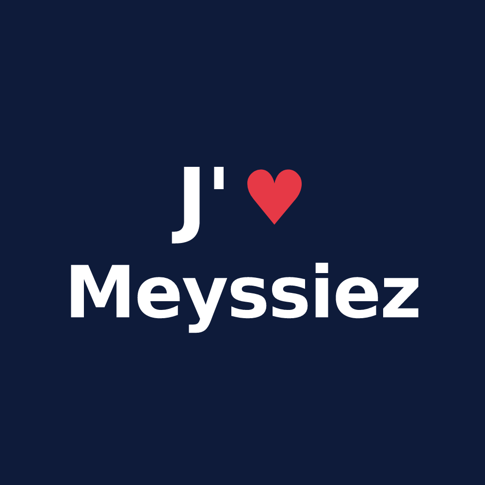 T-shirt personnalisé Meyssiez — design J'aime Meyssiez