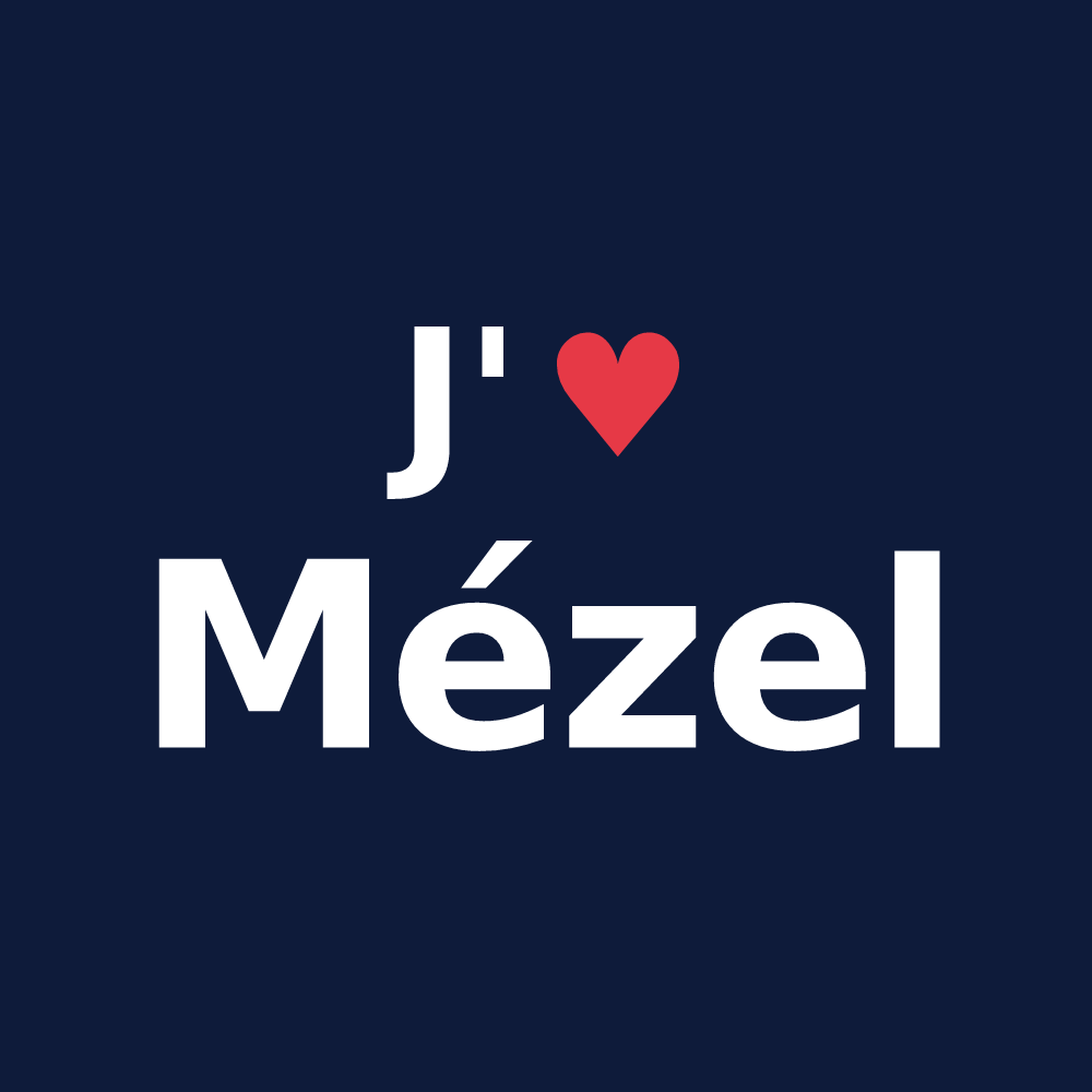 T-shirt personnalisé Mézel — design J'aime Mézel