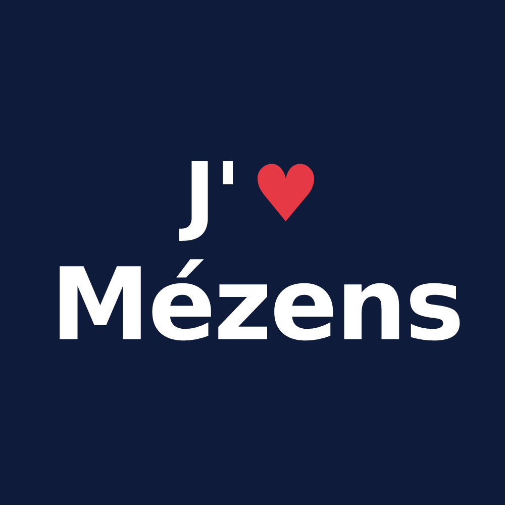 T-shirt personnalisé Mézens — design J'aime Mézens