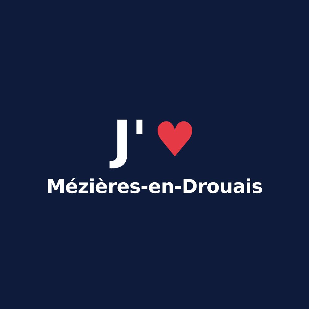 T-shirt personnalisé Mézières-en-Drouais — design J'aime Mézières-en-Drouais