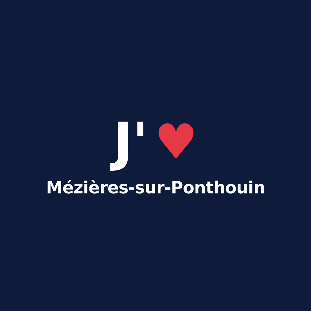 T-shirt personnalisé Mézières-sur-Ponthouin — design J'aime Mézières-sur-Ponthouin