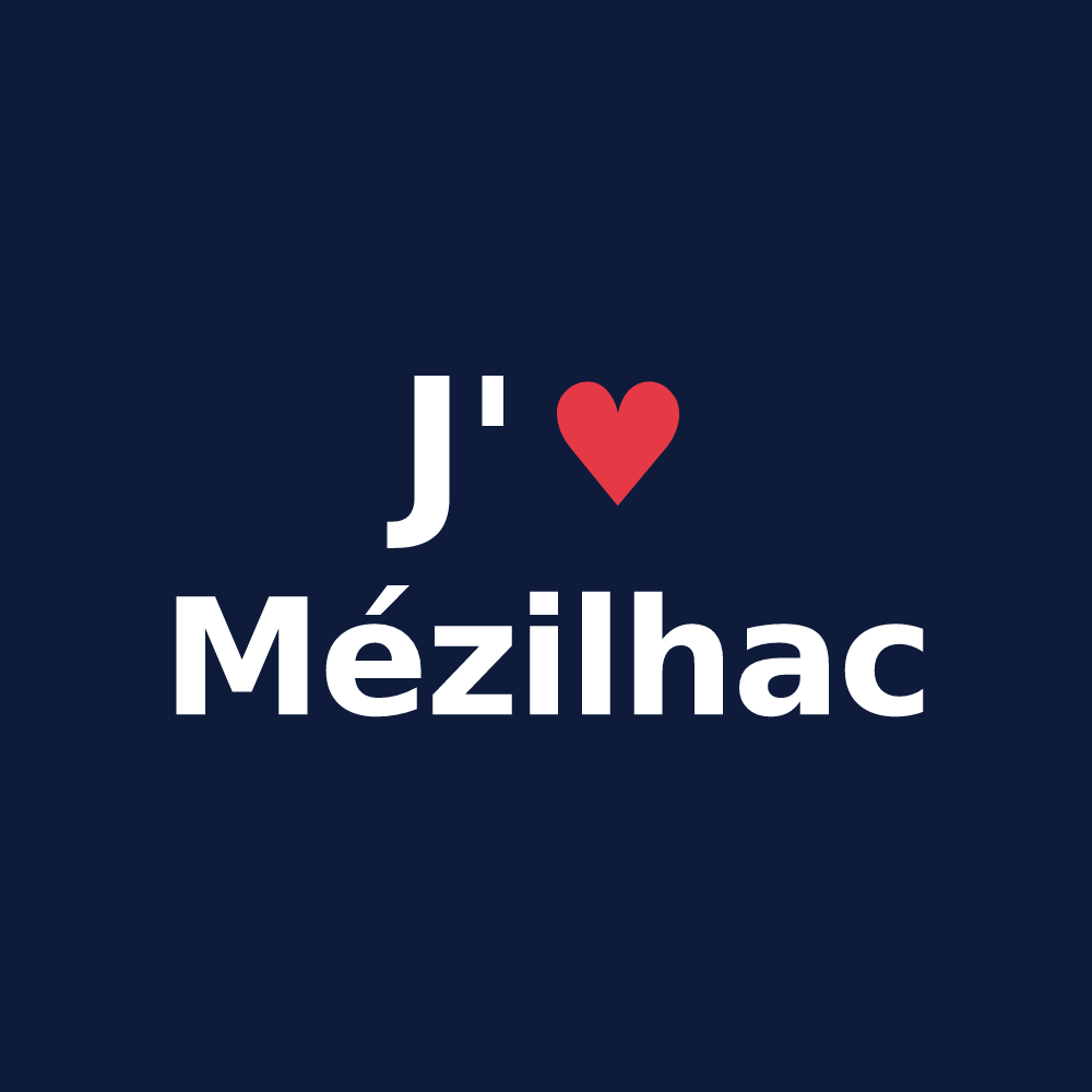 T-shirt personnalisé Mézilhac — design J'aime Mézilhac