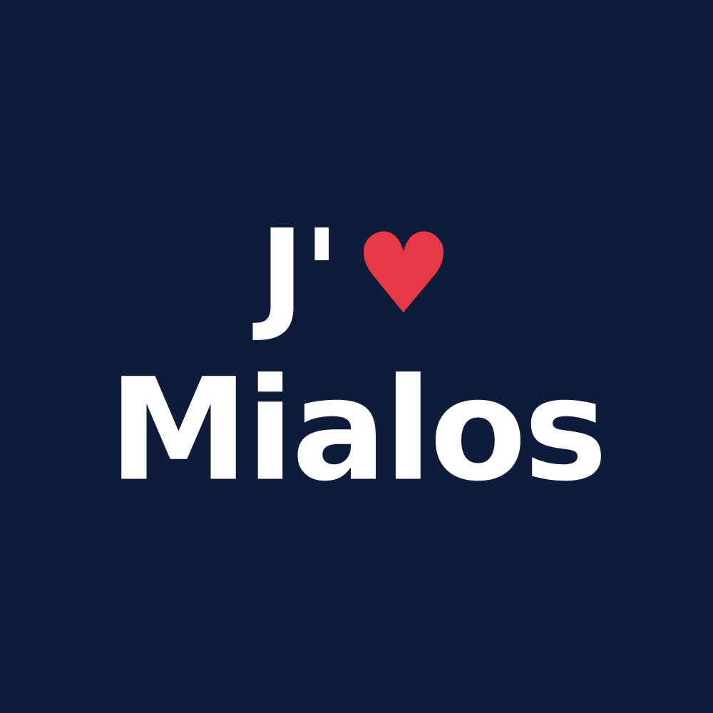 T-shirt personnalisé Mialos — design J'aime Mialos