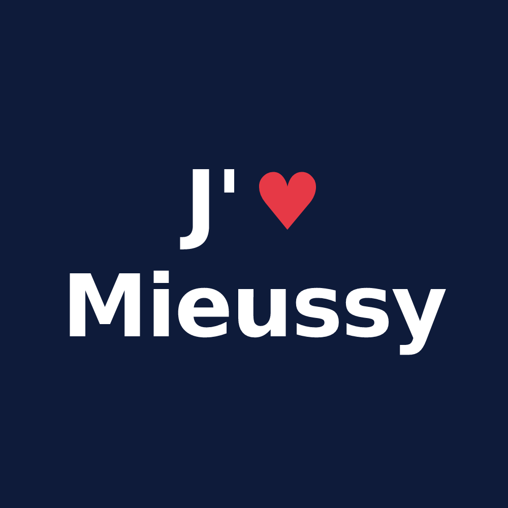 T-shirt personnalisé Mieussy — design J'aime Mieussy
