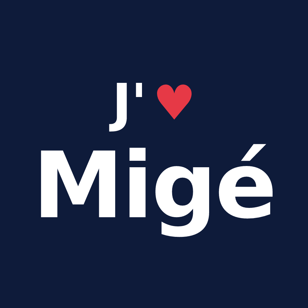 T-shirt personnalisé Migé — design J'aime Migé