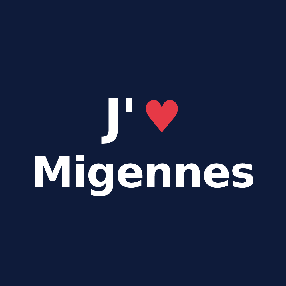 T-shirt personnalisé Migennes — design J'aime Migennes