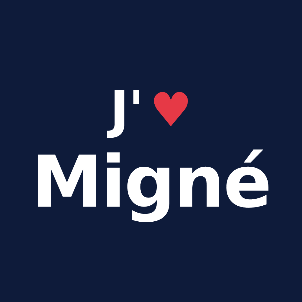 T-shirt personnalisé Migné — design J'aime Migné