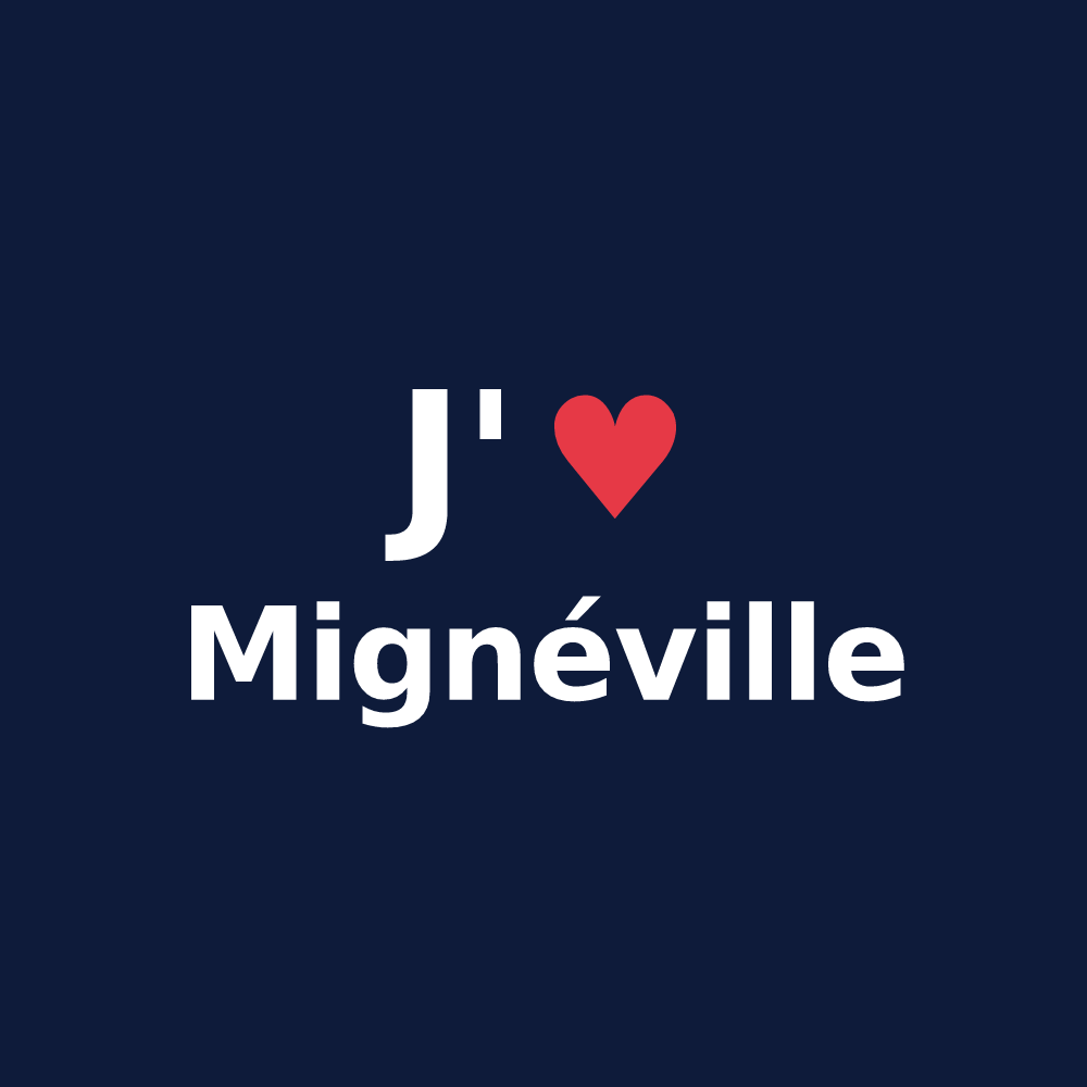 T-shirt personnalisé Mignéville — design J'aime Mignéville