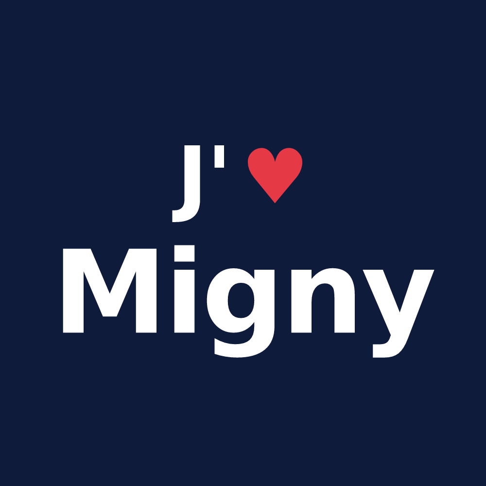 T-shirt personnalisé Migny — design J'aime Migny