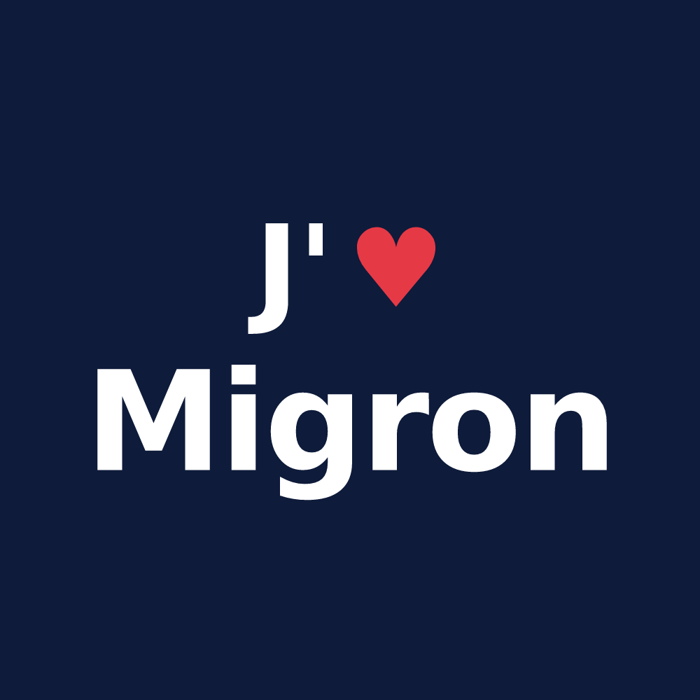 T-shirt personnalisé Migron — design J'aime Migron