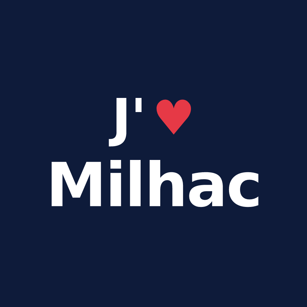 T-shirt personnalisé Milhac — design J'aime Milhac