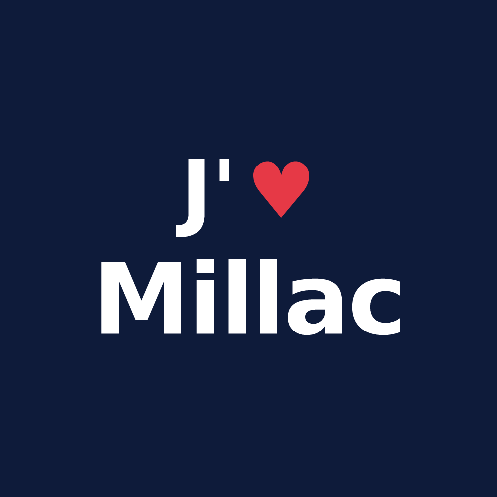 T-shirt personnalisé Millac — design J'aime Millac