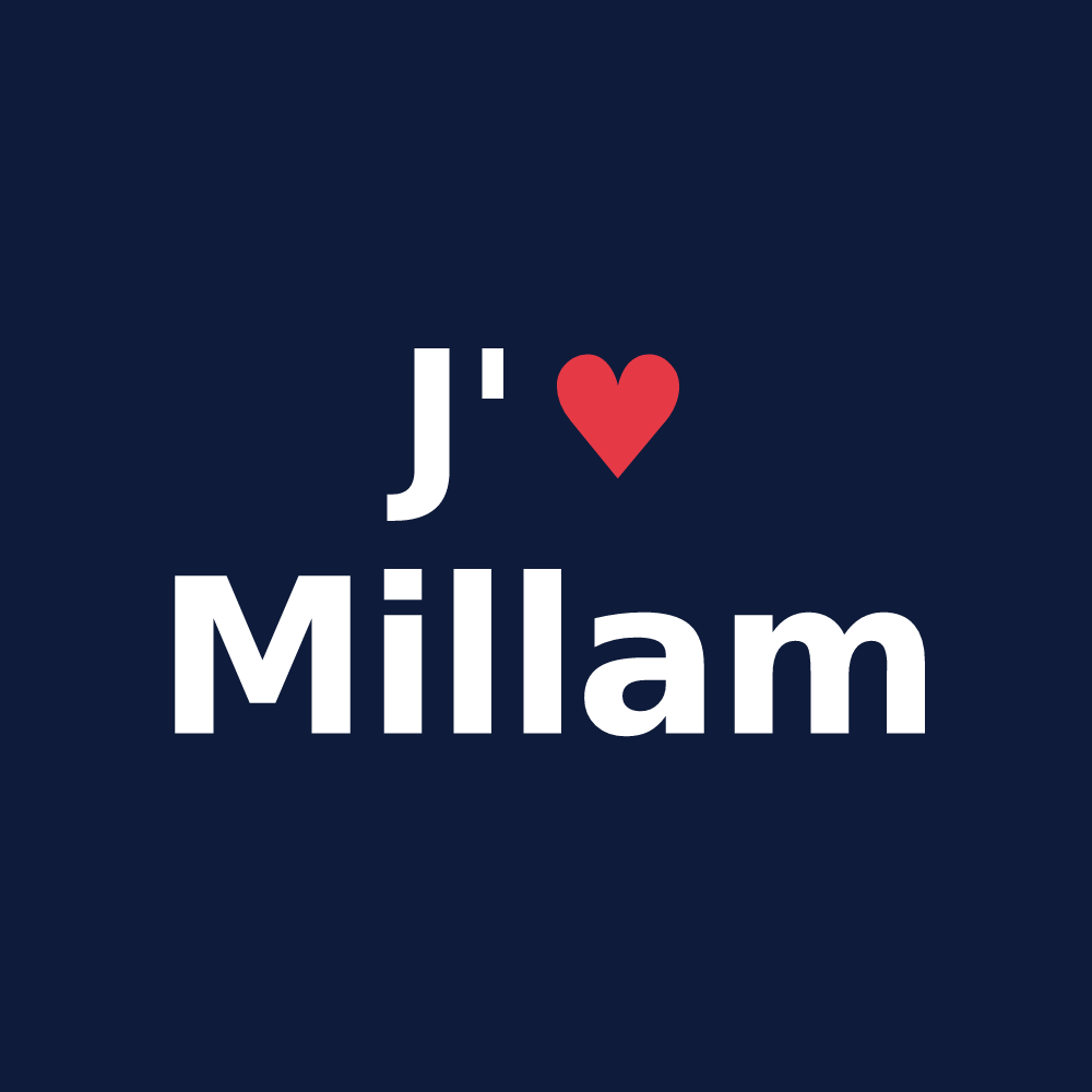 T-shirt personnalisé Millam — design J'aime Millam