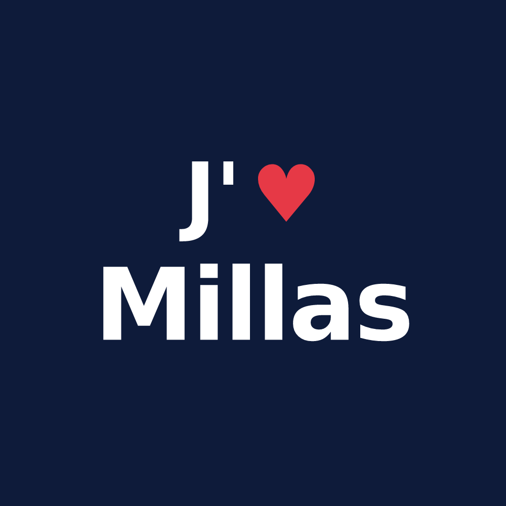 T-shirt personnalisé Millas — design J'aime Millas