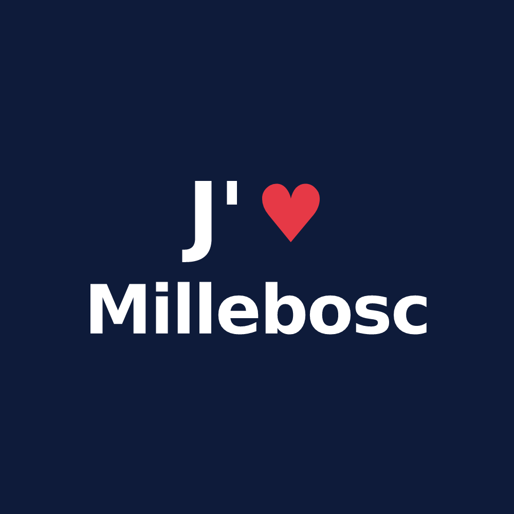 T-shirt personnalisé Millebosc — design J'aime Millebosc