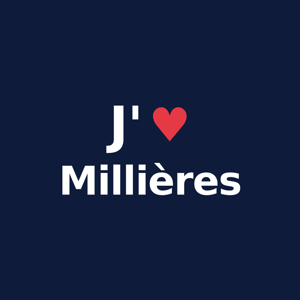 T-shirt personnalisé Millières — design J'aime Millières
